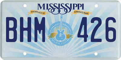 MS license plate BHM426