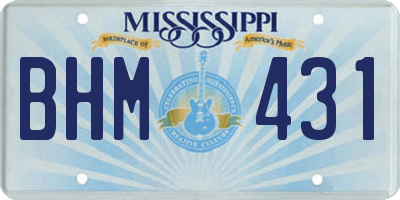 MS license plate BHM431