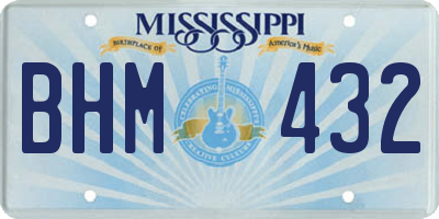 MS license plate BHM432