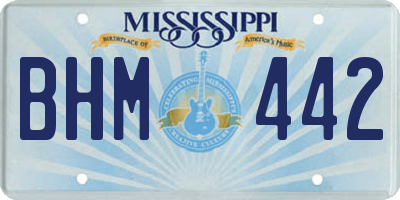 MS license plate BHM442