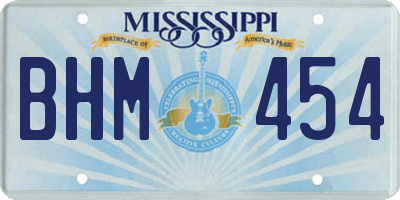 MS license plate BHM454