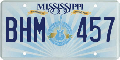 MS license plate BHM457
