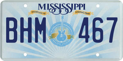 MS license plate BHM467