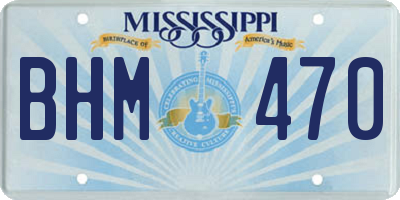 MS license plate BHM470