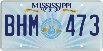 MS license plate BHM473