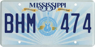 MS license plate BHM474