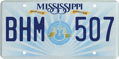 MS license plate BHM507