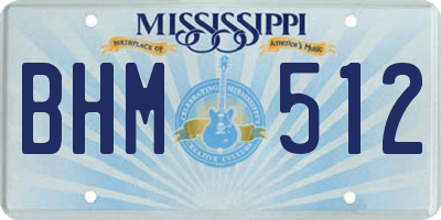 MS license plate BHM512