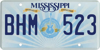 MS license plate BHM523