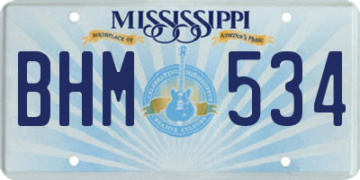 MS license plate BHM534