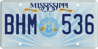 MS license plate BHM536