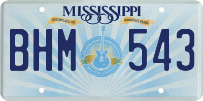 MS license plate BHM543