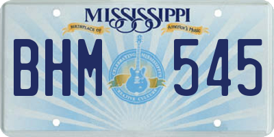 MS license plate BHM545