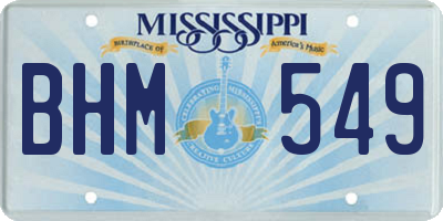 MS license plate BHM549