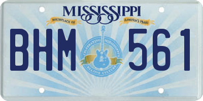 MS license plate BHM561