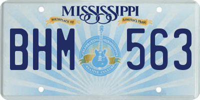 MS license plate BHM563