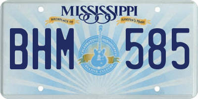 MS license plate BHM585