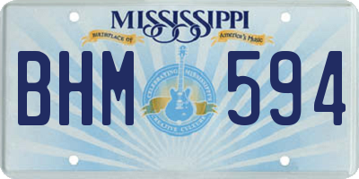 MS license plate BHM594