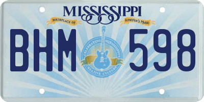 MS license plate BHM598