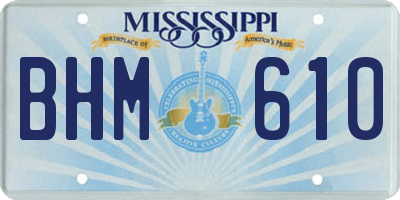 MS license plate BHM610