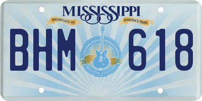MS license plate BHM618