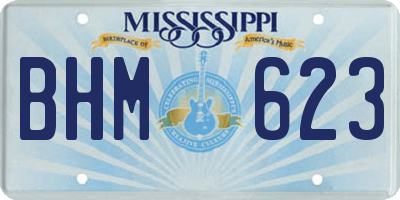 MS license plate BHM623
