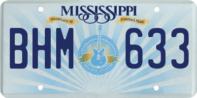 MS license plate BHM633