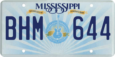 MS license plate BHM644