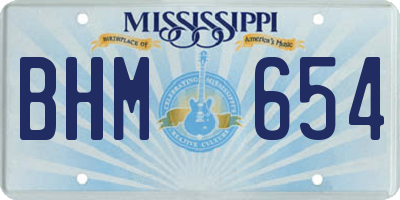 MS license plate BHM654