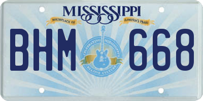MS license plate BHM668