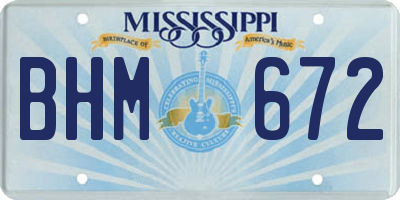 MS license plate BHM672