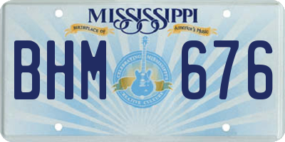 MS license plate BHM676