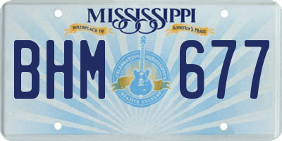 MS license plate BHM677