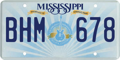 MS license plate BHM678