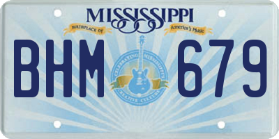 MS license plate BHM679
