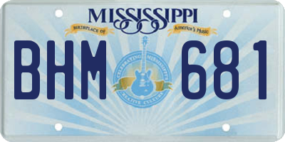 MS license plate BHM681