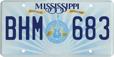 MS license plate BHM683