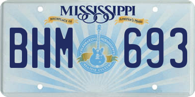 MS license plate BHM693