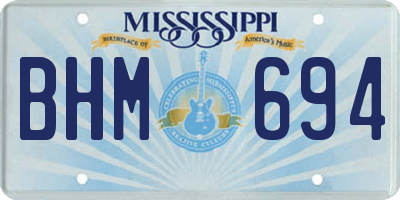 MS license plate BHM694