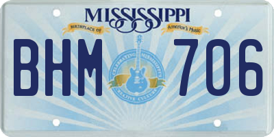 MS license plate BHM706