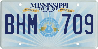 MS license plate BHM709