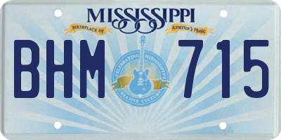 MS license plate BHM715