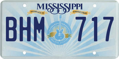 MS license plate BHM717