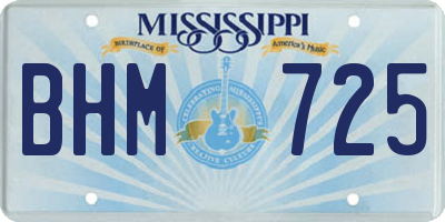 MS license plate BHM725