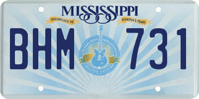 MS license plate BHM731