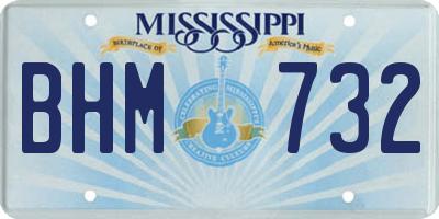 MS license plate BHM732