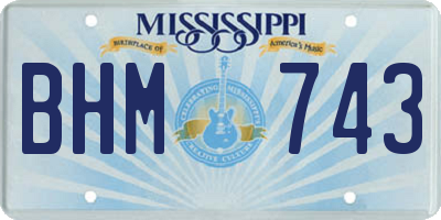 MS license plate BHM743