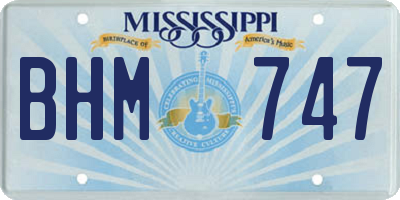 MS license plate BHM747