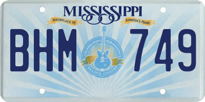 MS license plate BHM749