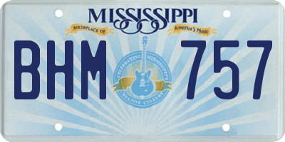 MS license plate BHM757
